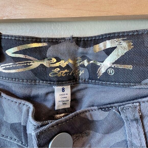 SEVEN7 Pants Utility Ankle Skinny Soft Touch Twill Gray Concrete Camo 8 NWT - Picture 6 of 9